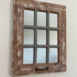 Farmhouse mirrored window